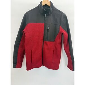 Swiss+Tech‎ Men's Red Black Softshell Jacket Full Zip Pockets Size S